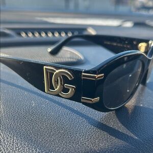 Dolce & Gabbana Black Sunglasses with Gold Logo